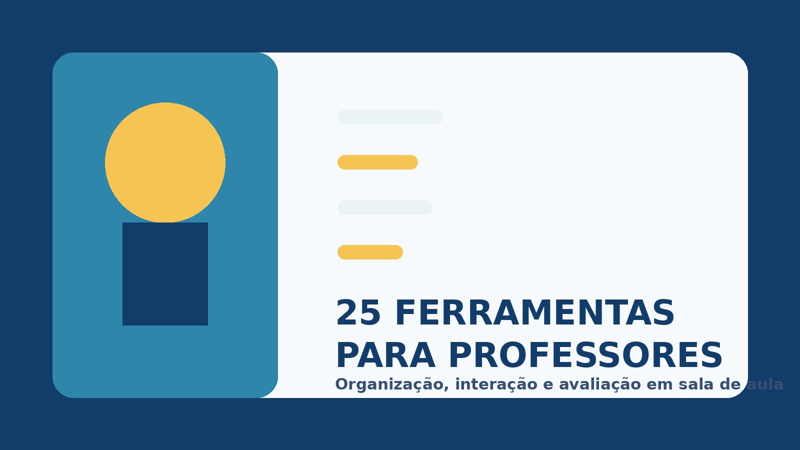 Ilustração de uma professora organizando ferramentas digitais em um painel de aula