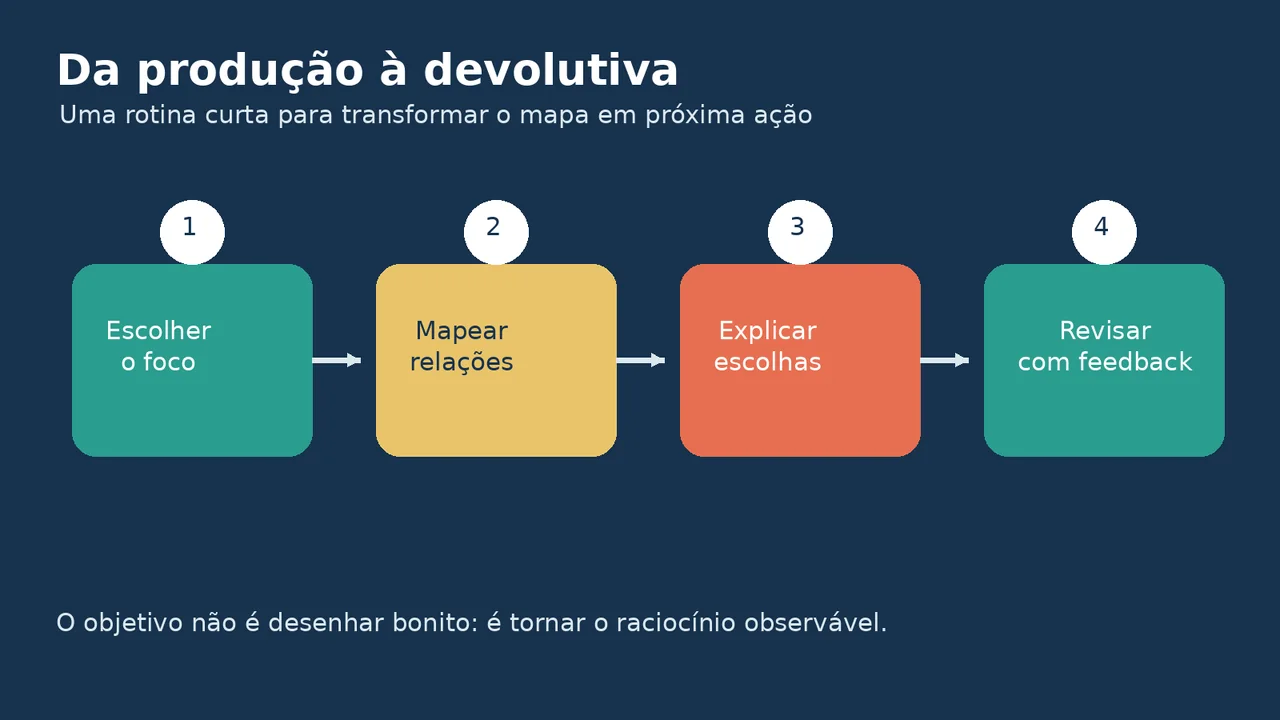 Rotina em quatro passos para usar mapas conceituais na devolutiva