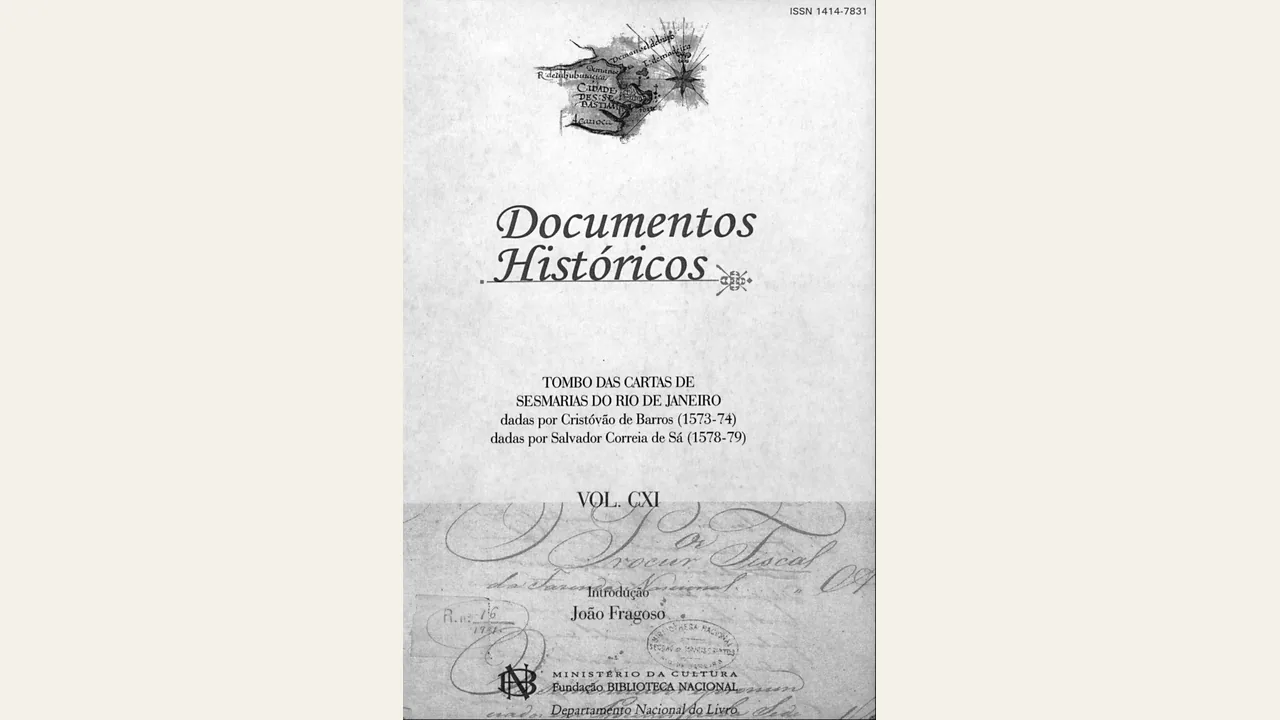 Capa da publicação Documentos Históricos, da Biblioteca Nacional Digital, usada como exemplo de seleção e organização de documentos históricos.