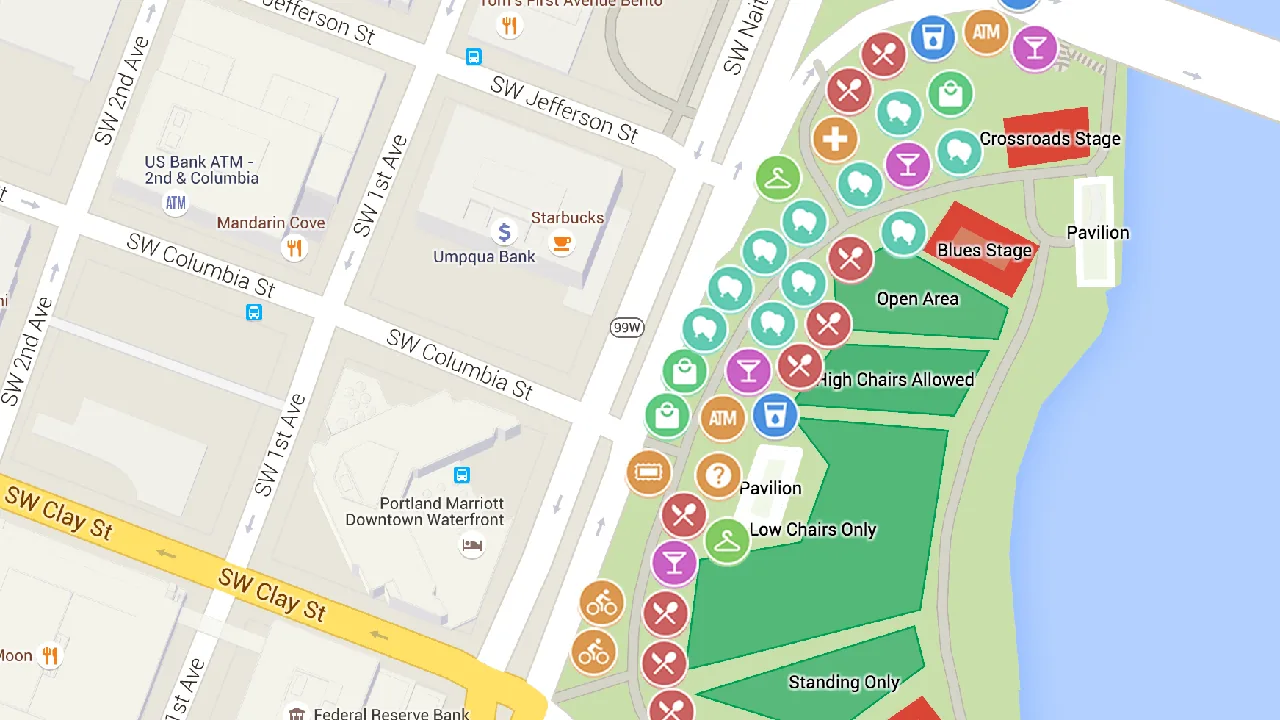 Mapa personalizado exibido na página oficial do Google My Maps